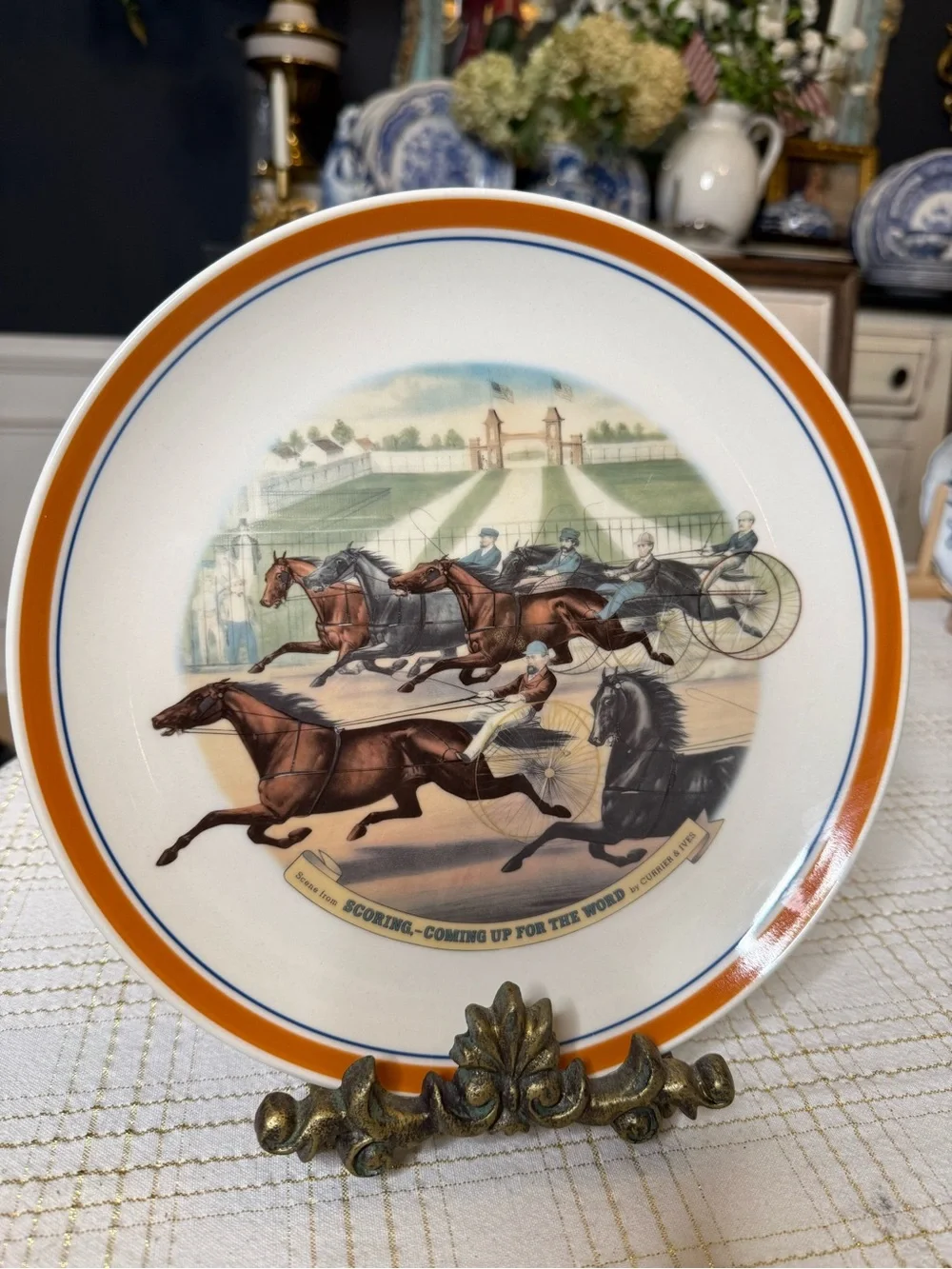 Vintage currier & Ives equestrian plate